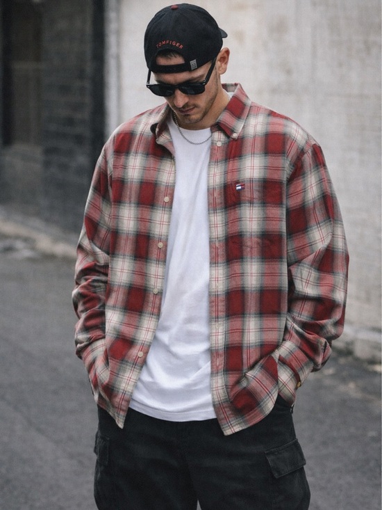 Tommy Hilfiger Other - Vintage Tommy Hilfiger Red Plaid Button Down Shirt XL Cotton Classic Fit
